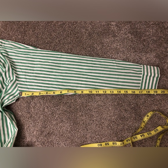 Mille Florian Top Blouse in Kelly Stripe Green White Size XL Button Up - Picture 15 of 16